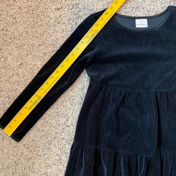 Hanna Andersson Girls Black Velvet Tiered Dress Size 130 / 8 - Picture 6 of 10